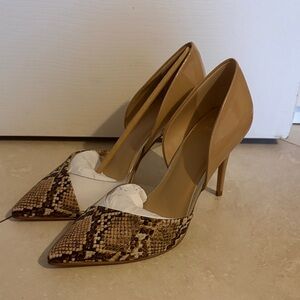 Mix No. 6 Elegant Tan and Snake Print Women's Heels